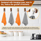 Microfiber Cleaning Cloth -Pack of 12, Highly Absorbent Cleaning Rags(Grey&Orange), 16"X12" All Purpose Cleaning Towels for Housekeeping, Kitchen, Car, Reusable Microfiber Towels
