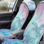2 Pack Car Seat Towel Covers, Sweat-Proof Microfiber Seat Protectors for Gym, Running, Beach & Workout, Breathable Quick-Dry, Machine Washable, Coral Sea Turtle Print, Universal Fit