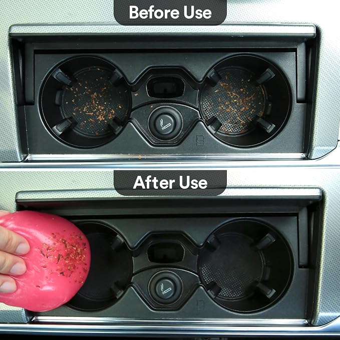Car Cleaning Gel Car Cleaning Putty Car Putty Auto Detailing Tools Car Slime Cleaner Dust Cleaning Gel for Car Interior Cleaner Car Cleaning Supplies Car Accessories Pink (2Pack)