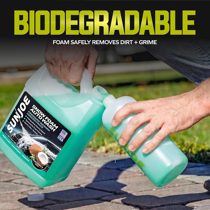 Snow Foam Car Wash Soap & Cleaner Concentrate, Coconut Scent, 1 Gallon - Cleaning Solution for Automotive Vehicles, Vinyl, Aluminum, Wood, & Brick Surfaces, SPX-FCS1G-COC