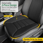 3-Piece Car Seat Cushion Set, 1.2inch Memory Foam Comfort, 2 Front Automotive Seat Cushions + Rear Bench Cushion, Non-Slip Bottom, Fits Sedan SUV Truck Van, Car & Office Chair, Black