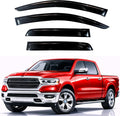 KPY Rain Guards Fit for 2019-2026 RAM 1500 Crew Cab (Excludes Classic Model), Out-Channel Window Visors Vent Wind Deflectors 4PC, Truck Accessories for 19-26 RAM 1500 Crew Cab (Full-Size Cabs)