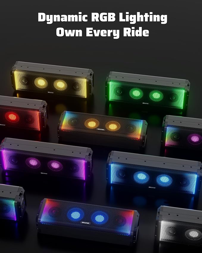 17 Inch UTV Sound Bar, IP66 Waterproof Bluetooth Golf Cart Sound Bar, ATV SoundBar with RGB Lighting, Amplified Powersports SXS SoundBar, UTV Speakers Compatible with Polaris RZR Can-Am