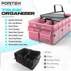 Trunk Organizer with Cooler For SUV Car Trunk, Foldable Storage, Car Accessories for Women Men, Collapsible Bag, 600D Oxford, Non Slip Bottom, Straps, Soft Cover (105L)