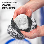 The Cyclone Ultra Wash Mitts - 70/30 Gauntlet' Blend Korean Microfiber, Foam Padding, Scratch-Free, Lint-Free, Great for Rinseless Washing, 8in x 9in, Blue + Black (2-Pack)