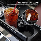 ME.FAN Car Coasters for Cup Holders [4 Pack] - 2.75In Silicone Auto Mug Mats - Universal Non-Slip Recessed Car Interior AccessoriesBlack
