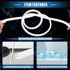 Car Door Edge Guard, 16.4ft U Shape Rubber Edge Trim Seal Strip Protector Universal for Car Truck ATV Boat Multifunctional No Glue PVC Iron White