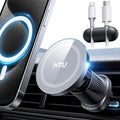 HTU [2026 True Military-Grade Magnetic Car Mount Vent [Upgraded Strongest Magnet & Metal Hook] for MagSafe Phone Holder Car for iPhone 17 16 15 14 13【Patent & Safety Cert】, Non-Charging, Misty Gray