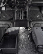 3W Floor Mats (with Metal Pedals) Fit for Ford F-150 2015-2026 & F150 Lightning 2022-2025 SuperCrew, TPE All Weather Car Mats Custom Fit Accessories (w/s Original fold Under-Seat Storage Box)