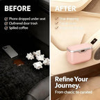 Car Trash Can with Lid - Leakproof Mini Garbage Bin for Door or Seatback,Premium ABS Auto Organizer,Space-Saving Car Garbage Can for Commuters,Families and Pet Owners,Fit for SUV,Sedan,Truck (Pink)