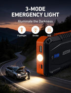 S8 Car Battery Jump Starter 1500A – Portable 12V Lithium Jump Box with 3 Mode Flashlight, Power Bank & Smart Jumper Cables - for 6.0L Gas and 3.0L Diesel Engines