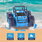 Amphibious Remote Control Car,Rechargeable RC Cars Toy 360° Flips Rotation Stunt Crawler 15KM/H 4WD All Terrain Outdoor Indoor Toy for Kids Boys Girls 3-12