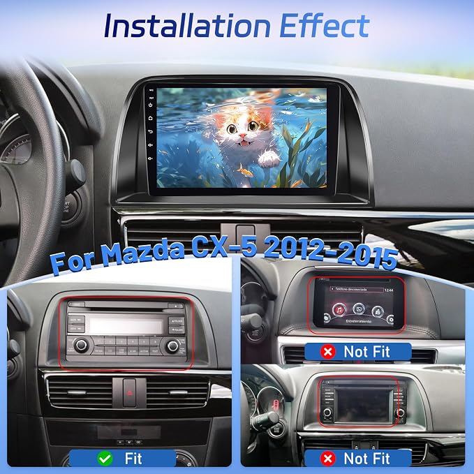 [Qualcomm 8 Core 4+64G] Android 15 Car Radio for Mazda CX-5 CX5 CX 5 2012-2015 - Wireless Carplay and Android Auto - 9 Inch 1280 * 720 IPS Touchscreen Car Stereo - DSP/GPS/SWC + AHD Backup Camera