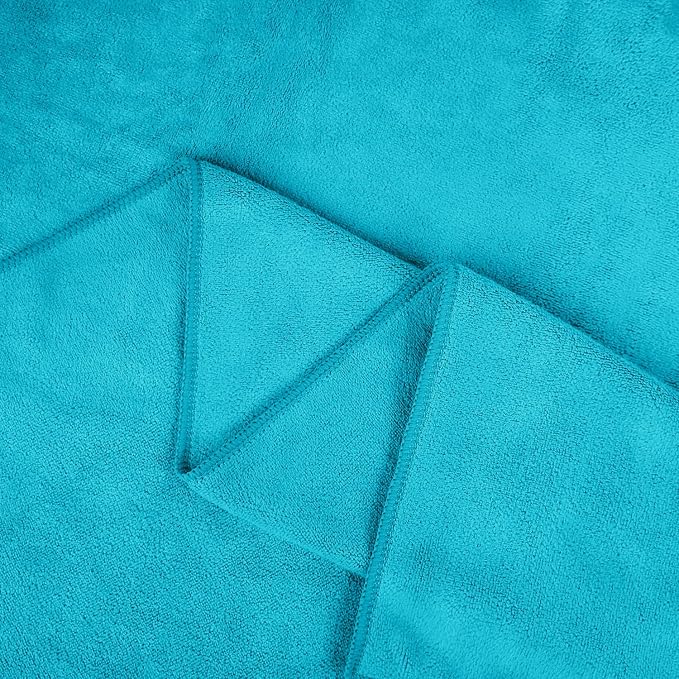 Large Microfiber Bath Towels Set of 6, 30" x 60", Oversized, Soft, Super Absortbent, Fast Drying Bathroom Towel for Sauna, Salon, Sport, Fitness, Yoga, Teal