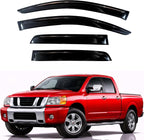 KPY Rain Guards Fit for 2004-2015 Nissan Titan Crew Cab, Out-Channel Window Visors Vent Wind Deflectors 4PC, Truck Accessories for 04-15 Titan Crew Cab (Full-Size Cabs)