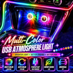 Bow USB LED Car Portable Interior Multi-Color Atmosphere Lamp | Portable Mini LED Night Light Auto Ambient Lighting, Universal Vehicle Bedroom Decor Car Accessories Bow Gifts for Women Men