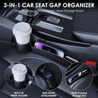 WD&CD 2PCS Car Seat Gap Filler with Cup Holder, Car Seat Gap Organizer for Phone Keys Drinks, Universal Car Interior Accessories