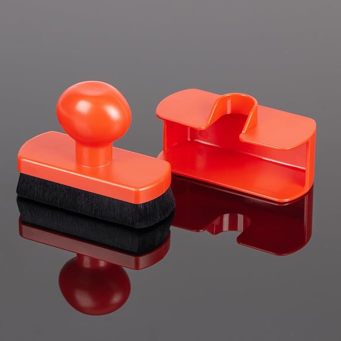 Tire Shine Applicator Brush - Extra Large Automotive Tire Dressing Applicator Brush with Storage Stand for Tire Detailing & Car Wash Kit, Black, 3.6 Inch Length (1,Red)