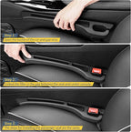 Car Seat Gap Filler 2PCS with Organizer, PU Car Gap Filler Universal Fit for Car SUV Truck, Seat Gap Filler Between Seat and Console, No Drop Car Seat Gap Blocker with Dual Storage Slotsge