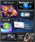 6+128G Car Stereo for Honda Civic 2012 2013 2014 2015 8Core Wireless Carplay Android Auto,9" IPS Touch Screen Radio, Android/GPS/WiFi/FM AM RDS/32EQ/BT5.0/SWC/Backup Camera for Honda Civic Radio