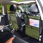 Seat Back Organizer Army Green Kick Mats Backseat Protector, Back of Seat Protector for Kids Feet Car Seat