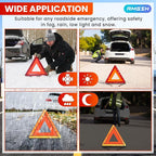 2 Pack Emergency Triangle + 2 Pack Reflective Vest, Foldable Reflective Emergency Triangles Roadside with Reflective Warning Vest, Base Roadside Triangle Kit, Roadside Emergency Car Kit
