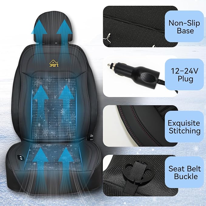 Cooling Seat Covers for Cars, 12V-24V Cooling Car seat Cover with 12 Fans and Massage, Car Seat Cooler for Truck, SUV, Sedan