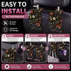 Car Seat Back Storage Hook, Funny Car Purse Hook, Cute Vehicle Storage Organizer for Purses Handbags Dark Floral Mushroom