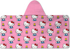 Kitty Printed Soft Cotton Terry Hooded Towel Wrap, Portable Hooded Towel for Bath Pool Beach Daily Use, 28 in x 55 in