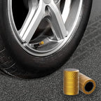 Tire Valve Stem Caps, Golden Yellow, 4 pcs/Pack | Anodized Aluminum Tire Valve Cap Set, Corrosion Resistant, Universal Stem Covers for Cars Trucks Motorcycles SUVs and Bikes