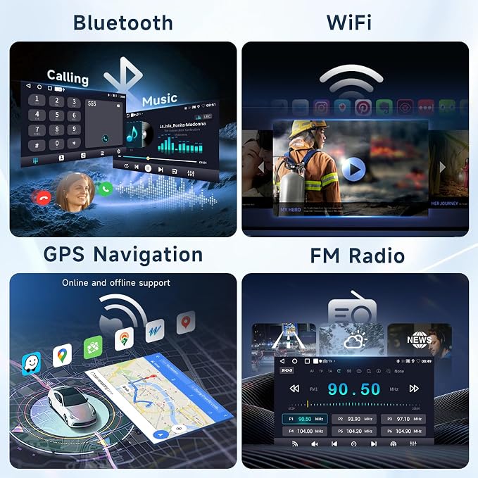 4Core+64G Android 15 Double Din Car Stereo for VW Volkswagen SEAT Skoda Jetta Golf Polo Wireless Carplay Android Auto, 7 Inch VW Radio With GPS, WiFi, Bluetooth, FM, EQ,Backup Camera, Double USB Ports