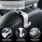 Car Seat Headrest Hook, Car Headrest Hidden Hook, 4 Pack Universal Auto Car Back Seat Hook Organizer for Purse Coat, Car Interior Accessories (Gray)