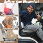 Truck Seat Cushion, Memory Foam Trucker Seat Cushion for Truck Driver Long Sitting with Adjustable Strap, Back Support and Pain Relief for Trucker Driving Office Chair and Pain, Light Gray
