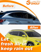 6-pcs Low-Profile Window Rain Guard for Hyundai Tucson 2022-2026 Rain Guards Side Window Visors Extra-Thick Vent Visor Window Deflectors Tape-on Vent Shades Car Accessories
