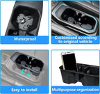 Cup Holder for 2018-2025 2026 Jeep Wrangler JL JLU 4XE/Gladiator JT Accessories Cup Holder Insert Coaster TPE Non-Slip Center Console Drink Holder Organizer Cupholder Liner Pad Interior Black