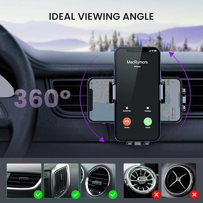 Car Phone Holders for Car Air Vent Phone Mount Universal Automotive Accessories Car Mount Cradles Fit for iPhone Android Smartphones