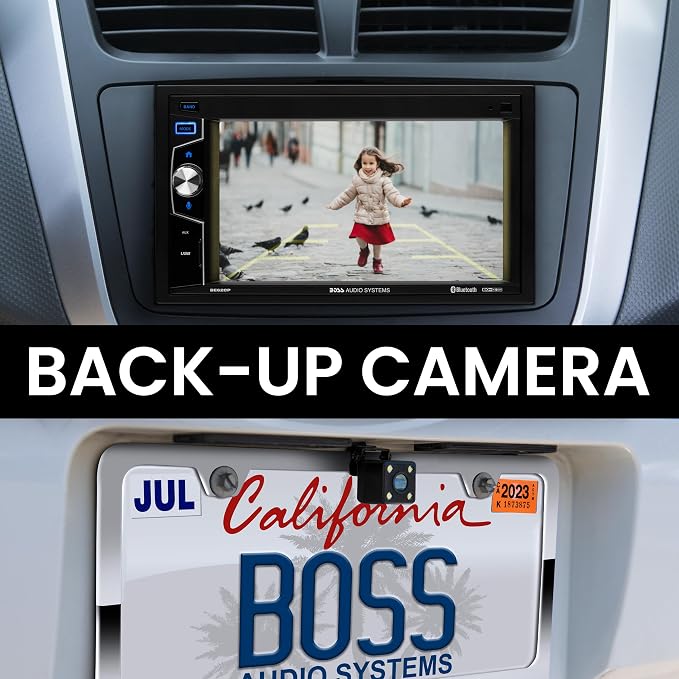 Elite Series BE62CP-C Car Stereo - Apple CarPlay, 6.2 Inch Double Din, Touchscreen, Bluetooth Audio and Calling Head Unit, Radio Receiver, No CD DVD Player, Backup Camera