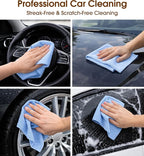 KitchLife Microfiber Cleaning Cloth Roll, 100 Pack - Tear-Away Microfiber Paper Towels, Lint-Free, Reusable, Washable for Kitchen, Car, Dishes, and Sensitive Surfaces (Blue)