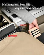 Car Seat Gap Filler with Hook, Seat Gap Filler Organizer Universal Fit Crevice Blocker Plug to Fill Gap Between Seat and Console Stop Things from Dropping 2 Pack