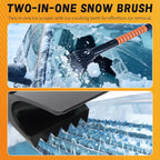 2-in-1 Upgrade 44" Extendable & Removable Snow Brush with Ice Scraper for Car Windshield, 360° Pivoting Brush Head, EVA Foam Grip for SUV, Trucks, Auto