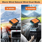 Car Heater, Portable Car Heater and Defroster, Windshield Defogger, 12 Volt That Plugs Into Cigarette Lighter, Calenton para Carro, 360° Rotation(Orange Black)