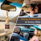 Car Air Fresheners, Aromtopia Hanging Car Fragrance Diffuser, 2 Pack, Long-lasting, Car Rear View Mirror Accessories, Automotive Odor Eliminator - Amber Luxe Scent