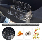 Car Trash Can with Lid,Press-Top Car Trash Bin with 30PCS Cars Trashs Bags,Multi-Function & Small Cars Garbage Can with Suspension Design for Storaging Garbage Fits 4.7 Gal