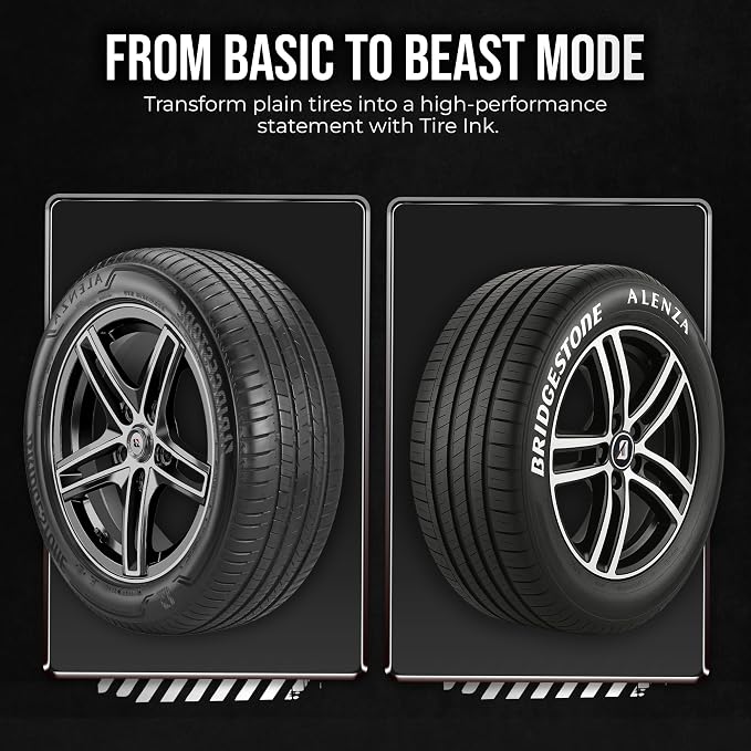White Tire Paint Pen - Waterproof Permanent Paint pens for Car Wheels Lettering | Car Wash Safe and Durable | Made in Japan (Pack of 1)