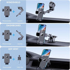 GUWEZ Phone Holder Car Mount for iPhone [Powerful Suction] Phone Mount for Car Dashboard Windshield Air Vent Universal Accessories Automobile Phone Holder Fit iPhone Smartphone Carbon Fiber