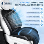 Cooling Car Seat Cover Ventilated Car Seat Cushion with 3-Speed Adjustable Cooling Car Seat Pad Universal Fit Car SUV Truck Van for Summer Driving, Black