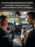 2-in-1 Wireless CarPlay Android Auto Adapter, 5.8GHz Wireless Adapter for Factory Wired CarPlay/Android Auto Cars, USB-A/USB-C, Mini Compact Design
