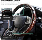 3PCS Carbon Fiber Steering Wheel Cover-Segmented Clip-On Design Anti-Slip & Scratch Resistant Universal Fit 14.5"-16" for Cars/Truck/SUV Great Gift for Men & Women