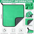 12 Pcs Microfiber Towels for Cars, 800 GSM Plush Drying Cleaning Cloth Bulk, 16 x 16 Inch Thick Absorbent Wash Detailing Towels for Car Polishing, House, Kitchen Cleaning(Green)