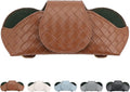 KINIVA Sunglasses Holder for Car Visor Leather Glasses Case with Clips for Car Visor Automotive Interior Visor Accessories Apply to All Car Models (09 Brown)